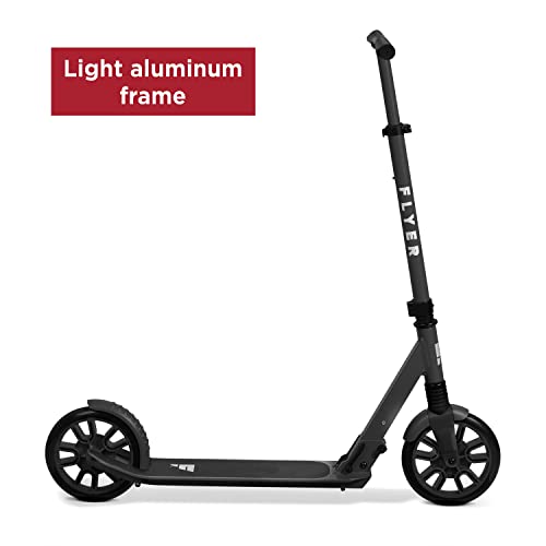 Radio Flyer Kickstart Max, Lightweight and Foldable Two-Wheel Kick Scooter Ages 8+, 220 lb Max, Large Wheels and Front Suspension for Smooth Ride