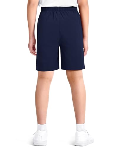 Boys Athletic Shorts with Pockets - Soccer, Basketball, Running - Navy 11-12 Years