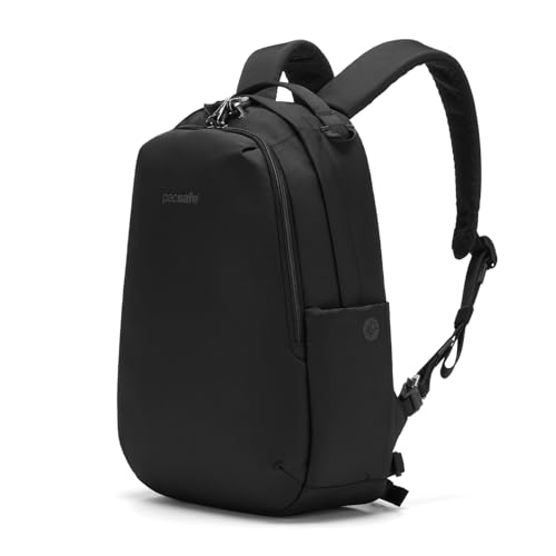 16L Anti-Theft Travel Backpack with Lockable Zippers & RFID Blocking - Jet Black