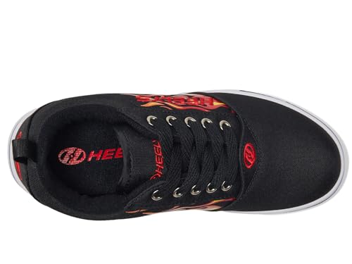 Heelys Pro 20 Prints Kids & Adults Wheel Shoes with Black/Red Flames, 9 Women/8 Men