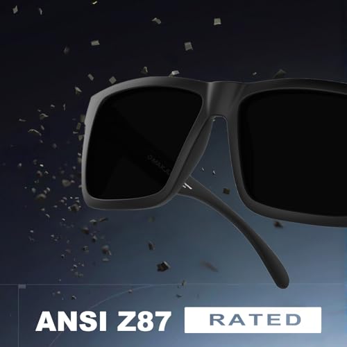 MAXJULI XXL Size Z87 Sunglasses with Side Shield - Super Dark for Big Wide Heads Men TR90 UV400 Protection