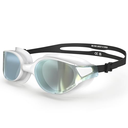 Swim Goggles for Adults with Anti-Fog & UV Protection - Pearl White