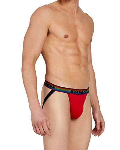 Men's 3-Pack Breathable Athletic Supporter Jockstrap Underwear - Large Lychee Blue Black