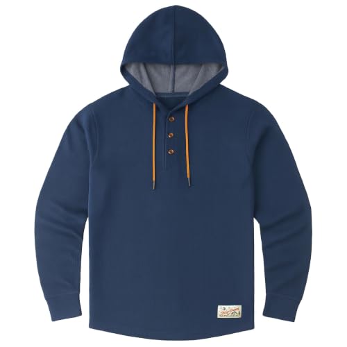 Field & Stream Men's Double Reed Hoodie XL Navy Blue Thermal Casual Sweatshirt
