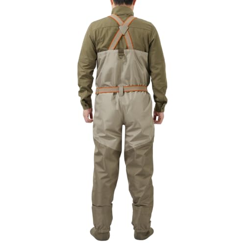 Men's Waterproof Breathable Fly Fishing Waders - Tan, 2X-Large, Stocking Foot