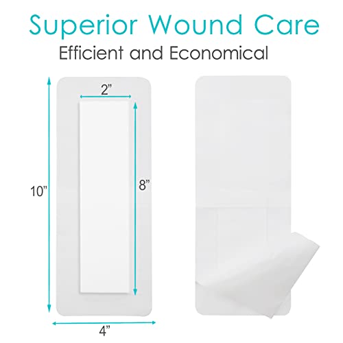 Breathable 4x10 Inch C-Section Incision Bandage Pack of 10 - Post Surgery Wound Cover