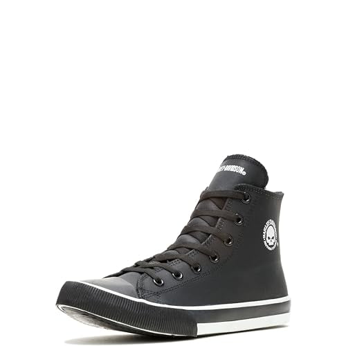 Harley-Davidson Men's Baxter Sneakers Black/White 12 Casual Leather Shoes