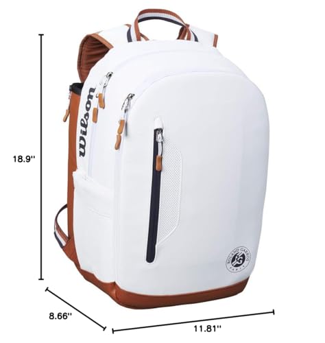 Wilson Roland Garros Tour Tennis Backpack White - Holds 2 Rackets