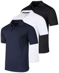 Men's Short Sleeve Golf Polo Shirt - Athletic Tennis Casual Set Large