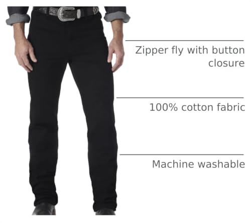 Wrangler Men's Cowboy Cut Slim Fit Jeans - 30W x 32L Shadow Black