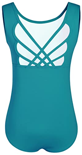 Girls' Ballet Leotard Sleeveless Tank Dancewear for 11-12 Years - Teal