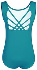 Girls' Ballet Leotard Sleeveless Tank Dancewear for 11-12 Years - Teal