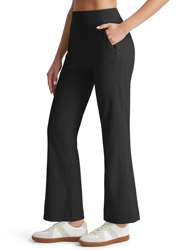 Libin Women's 27-Inch Bootcut Stretchy Travel Golf Pants - Black, 29 Inch Inseam