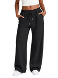 JEKAOYI Women's High Waisted Wide Leg Sweatpants Large Black Casual Lounge Pants