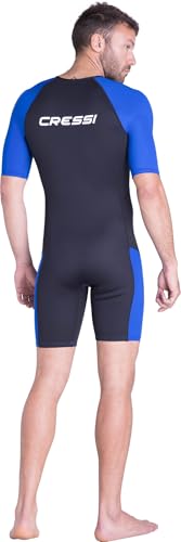 Cressi Adult Neoprene Shorty Wetsuit for Snorkeling & Water Sports - Black/Blue, XX-Large