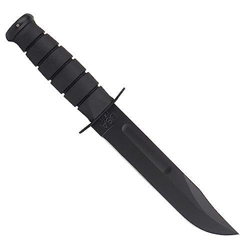 KA-BAR 7-Inch Black Fixed Blade Knife with Hard Sheath, Full Tang