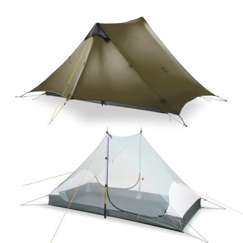 MIER 2-Person Ultralight Waterproof Backpacking Tent Khaki