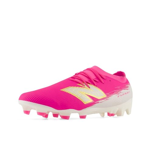 New Balance Unisex Furon Team FG V8 Soccer Cleats - Pink Heat/Sea Salt, 11.5 Women / 10 Men