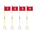 KINGTOP 3 ft Golf Flagstick & Hole Cup Set 4 Pack - Yellow Poles with Red Flags