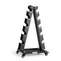 Medium 300 LBS Dumbbell Rack Stand - A-Frame Rolling Weight Storage
