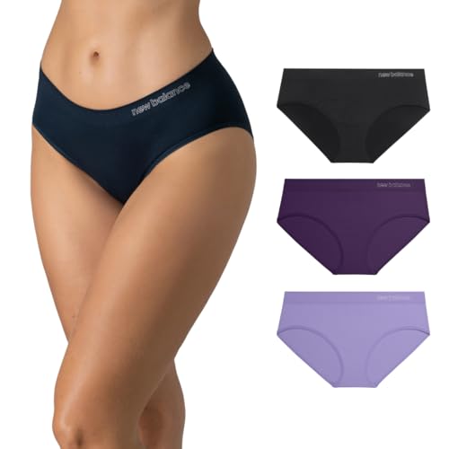 New Balance Women's Performance Hipster 3 Pack Large Black Purple Violet