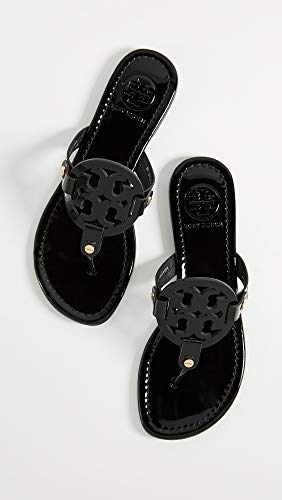 Tory Burch Women's Miller Sandals - Black Patent, Size 7