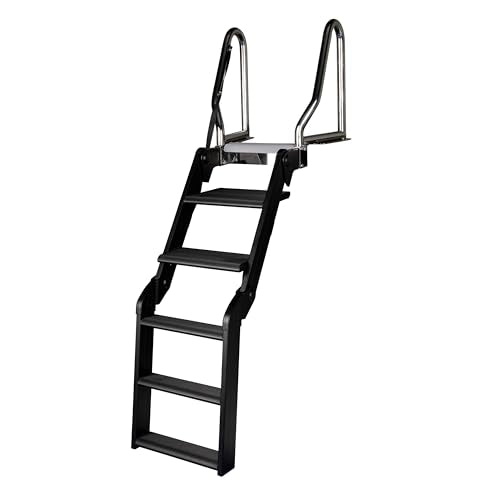 Marine-Grade Pontoon Ladder with Slip-Resistant Steps & Stainless Steel Handrails