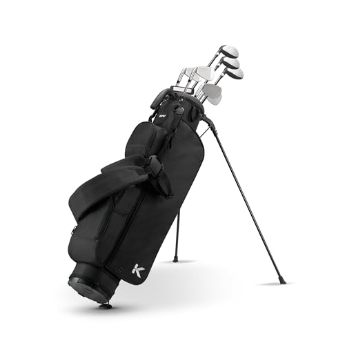 KVV Black Lightweight Pitch and Putt Golf Stand Bag with Adjustable Straps