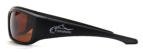 Fishoholic Polarized Bi-Focal Fishing Sunglasses - Black with 2.5x Magnification