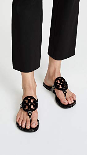 Tory Burch Women's Miller Sandals - Black Patent, Size 7
