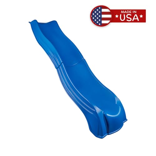 Wave Slide for 4-5 Foot Decks - Blue Plastic Playground Slide for Kids