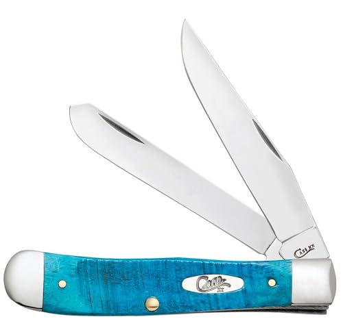 Case WR XX Caribbean Blue Jig Bone Pocket Knife Trapper 4 1/8 Inch USA