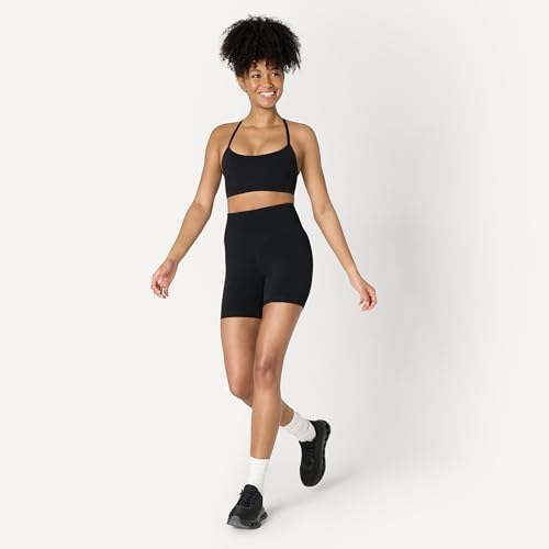 Women's Active FormFlex 7-Inch High Waist Yoga Biker Shorts - Black, Large, 5-Inch Inseam