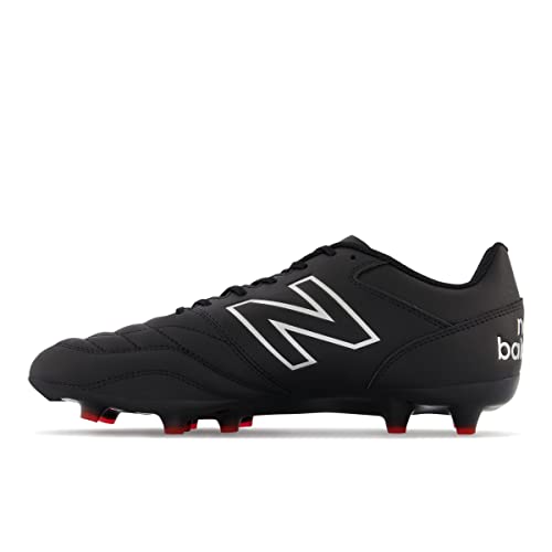 Men's New Balance 442 V2 Team FG Soccer Shoes - Black White Red, Size 10.5