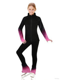 Liuho Girls' Pink Fleece Figure Skating Training Tracksuit, Age 8-10