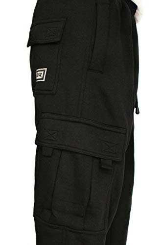 Men's Heavyweight Fleece Cargo Sweatpants - X-Large Black
