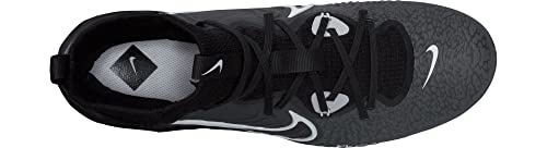 Nike Men's Alpha Huarache NXT Metal Baseball Cleats - Black/Dark Smoke Grey/White, Size 8