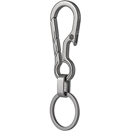 KeyUnity KM01 Titanium Keychain Clip with Bottle Opener - Sandblasted