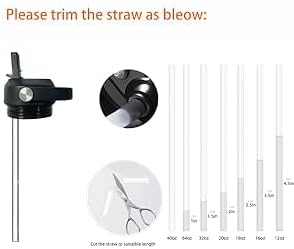 Yeti Rambler Straw Lid - Replacement Cap with Flexible Handle for 18/26/36/64 oz Water Bottles
