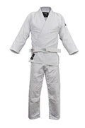 FUJI Kids & Adults White Single Weave Judo Gi Uniform with Belt - Cotton Training Gi