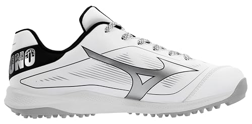 Unisex Cushionrevo Diamond Turf Shoes - White & Black, Wide Women / Men Size 12 / 10.5