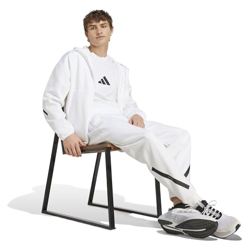 adidas Men's Z.N.E. Full-Zip Hoodie Jacket - Medium White