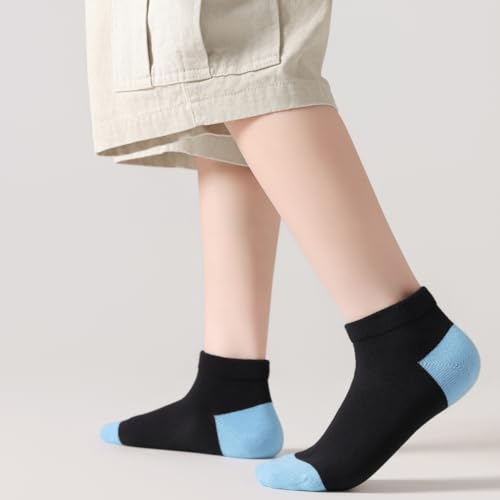 Kids Ankle Socks 8-12 Years 10 Pack Seamless Low Cut Athletic Socks - Assorted Colors