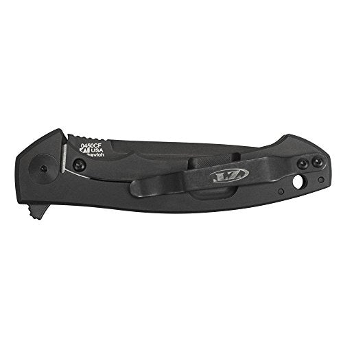 Zero Tolerance Folding Knife with 3.25” DLC-Coated S35VN Blade - All-Black Carbon Fiber & Titanium Handle, Frame Lock, Pocketclip - Knife