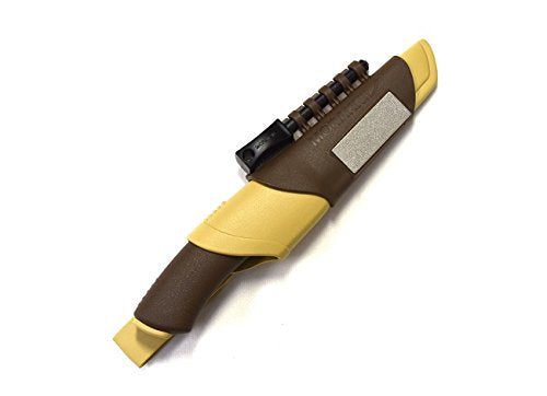 Morakniv Bushcraft Stainless Steel Fixed-Blade Survival Knife with Fire Starter & Sharpener - Desert Tan