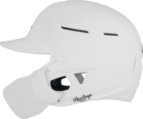 Junior Reverse Baseball Batting Helmet with Reversible Face Guard - White, Size 6 3/8-7 1/8