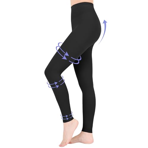Women’s Compression Leggings 20-30mmHg Pantyhose Black Large