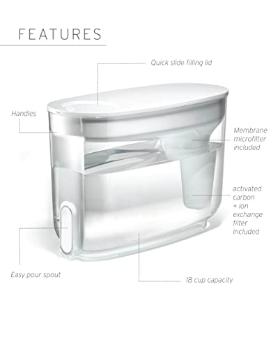 LifeStraw Home BPA-Free Water Filter Dispenser Stormy Blue 18-Cup