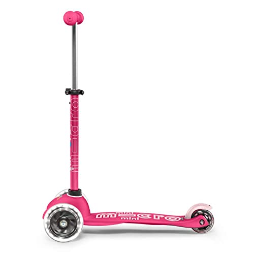 Light Pink Micro Kickboard Mini 3-Wheel Toddler Scooter with LED Lights