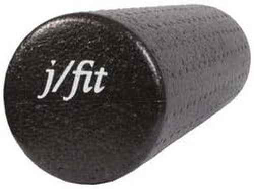 JFIT Extra Firm Foam Roller - 12-Inch Black for Deep Tissue Muscle Relief and Recovery